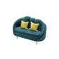 Velvet Curved Sofa Contemporary Sloped Arm Sofa for Living Room 59"L x 25.5"W x 37"H Blue Clearhalo 'furn' 'furn_sofas' 'Furniture' 'Living Room Furniture' 'Sofa' 'sofas' 5822649