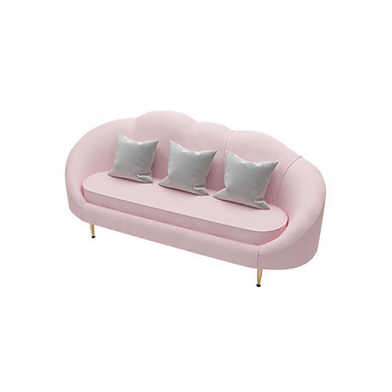 Velvet Curved Sofa Contemporary Sloped Arm Sofa for Living Room Clearhalo 'furn' 'furn_sofas' 'Furniture' 'Living Room Furniture' 'Sofa' 'sofas' 5822653