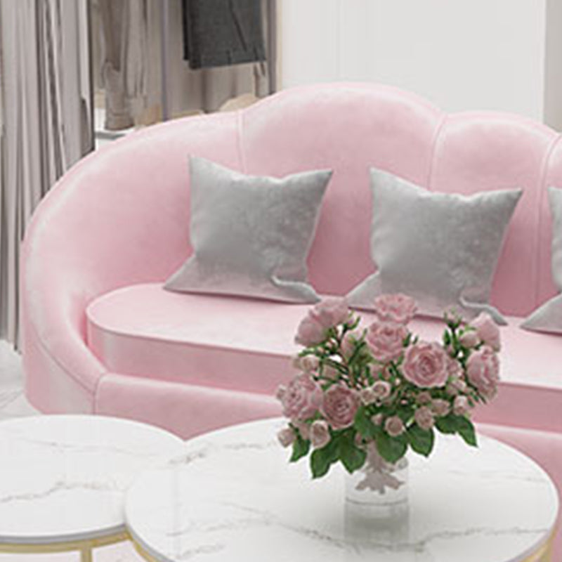 Velvet Curved Sofa Contemporary Sloped Arm Sofa for Living Room Clearhalo 'furn' 'furn_sofas' 'Furniture' 'Living Room Furniture' 'Sofa' 'sofas' 5822656