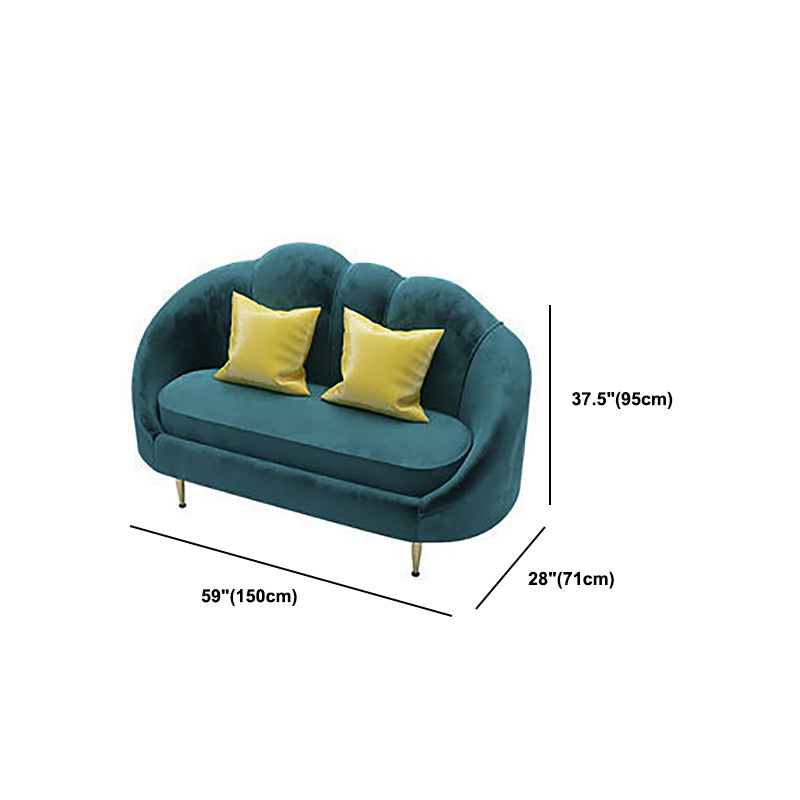 Velvet Curved Sofa Contemporary Sloped Arm Sofa for Living Room Clearhalo 'furn' 'furn_sofas' 'Furniture' 'Living Room Furniture' 'Sofa' 'sofas' 5822659