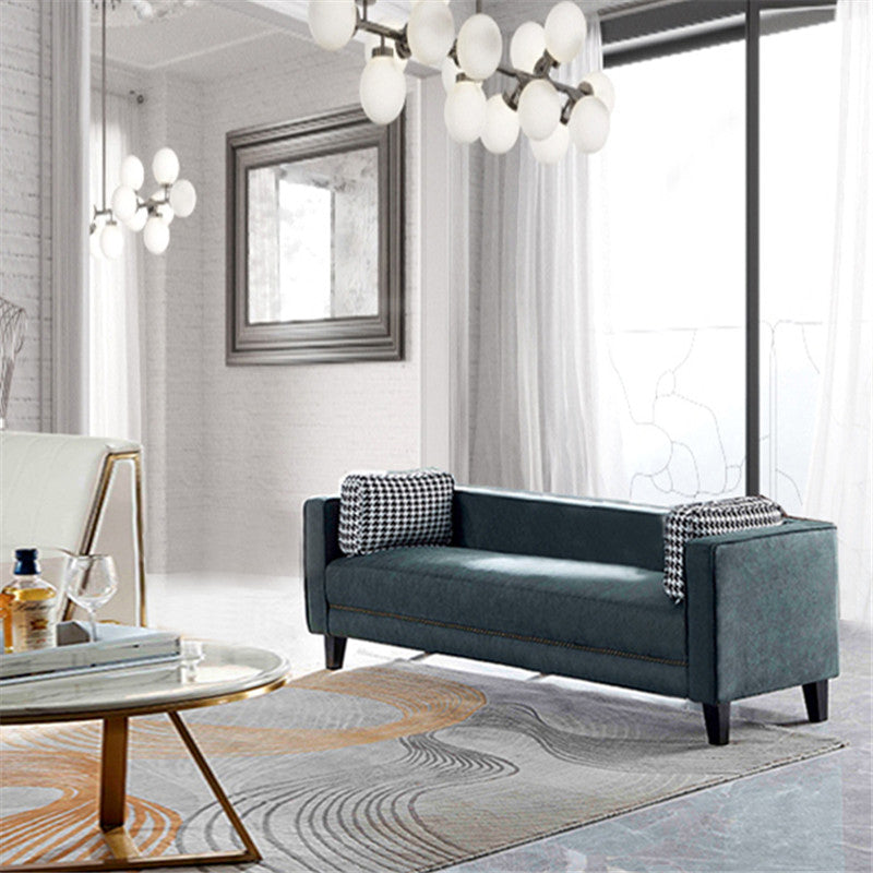 Hedendaagse donkergroene bank Tuxedo Arm Faux Leather Lederen Room Band