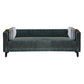 Hedendaagse donkergroene bank Tuxedo Arm Faux Leather Lederen Room Band