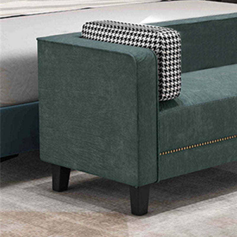 Hedendaagse donkergroene bank Tuxedo Arm Faux Leather Lederen Room Band