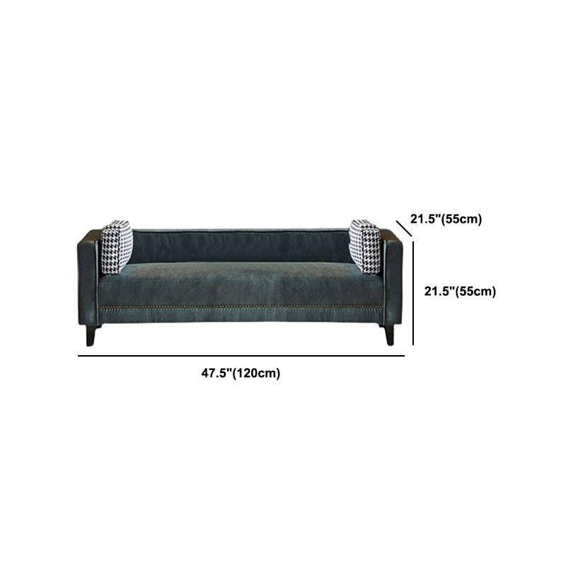 Hedendaagse donkergroene bank Tuxedo Arm Faux Leather Lederen Room Band