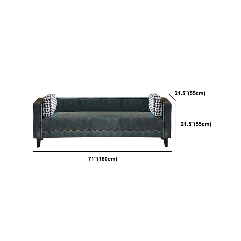 Hedendaagse donkergroene bank Tuxedo Arm Faux Leather Lederen Room Band