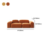 スクエアアームソファコンテンポラリーシンプルなベルベットのオレンジのシンプルなベルベットシート