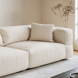 Sofá de brazo de esmoquin de lana blanca 42.51 "Sofá estándar contemporáneo de ancho