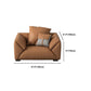 Orange Faux Ledersofa moderne Kissen -Oberarm -Sofa mit Kissen