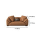 Orange Faux Ledersofa moderne Kissen -Oberarm -Sofa mit Kissen