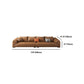 Orange Faux Ledersofa moderne Kissen -Oberarm -Sofa mit Kissen