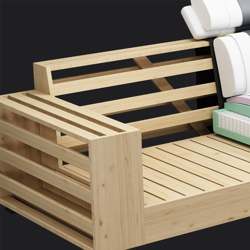 Adjustable Head Pillow Sectional with Square Arm,Faux Leather 4-Seater Sectional Clearhalo 'furn' 'furn_sectionals' 'Furniture' 'Living Room Furniture' 'Sectionals' 5822748