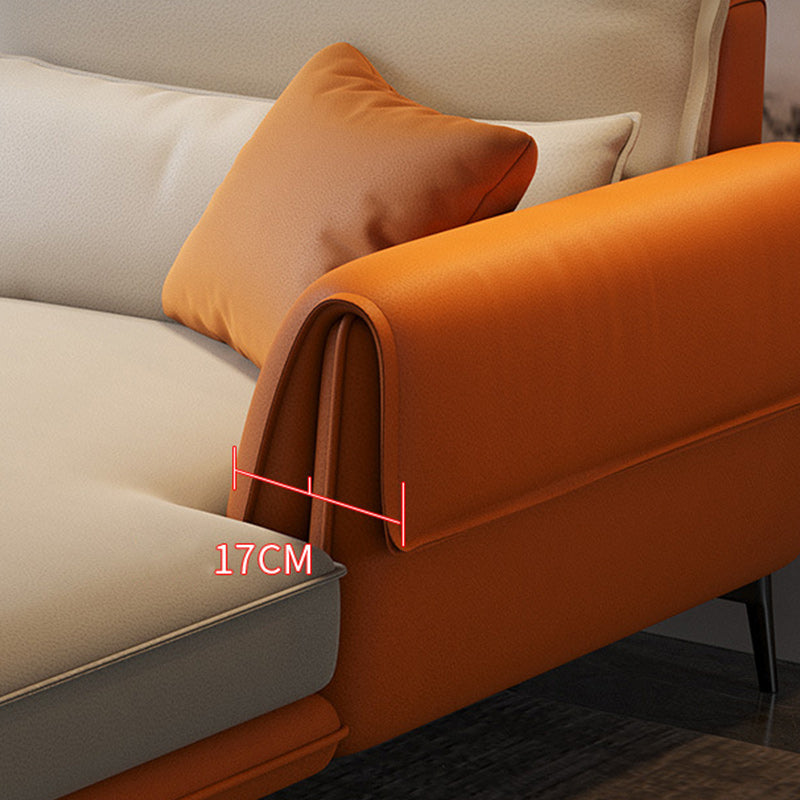 Modern Faux Leather Sectioanl with Pillow Back and Pillow Top Arms