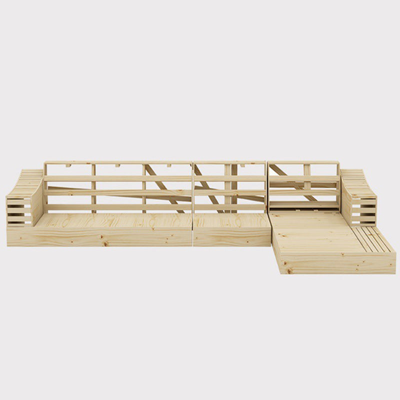 129.92" L Sectional with 4 Pillows Back and Sloped Arms for Living Room Clearhalo 'furn' 'furn_sectionals' 'Furniture' 'Living Room Furniture' 'Sectionals' 5822860