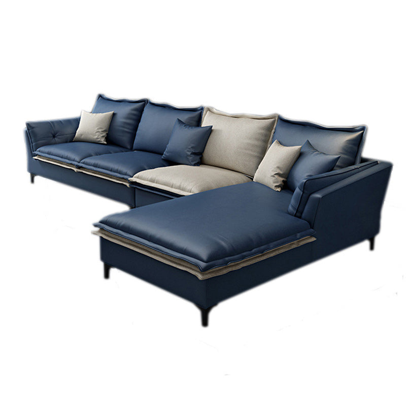 126,38 pollici. Sezionali in pelle finta del braccio top cuscino con cuscini posteriori