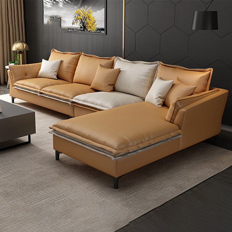 126,38 pollici. Sezionali in pelle finta del braccio top cuscino con cuscini posteriori