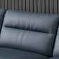 Contemporary Sectional with Pillow Top Arm Faux Leather Sectional in Blue