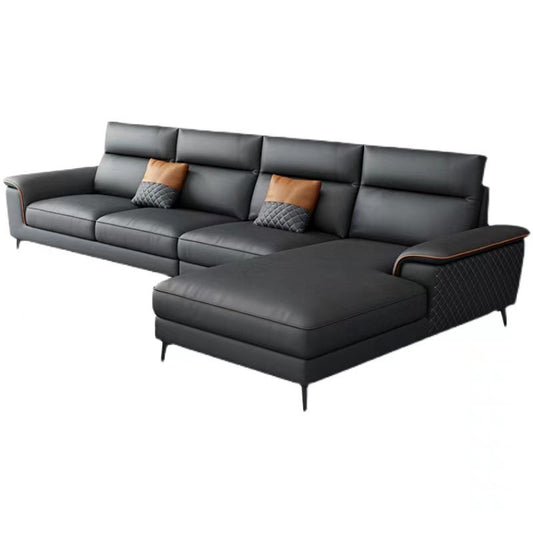 Moderno divano braccio top cuscino a 4 posti divano in vetro con chaise - 129,9 "w