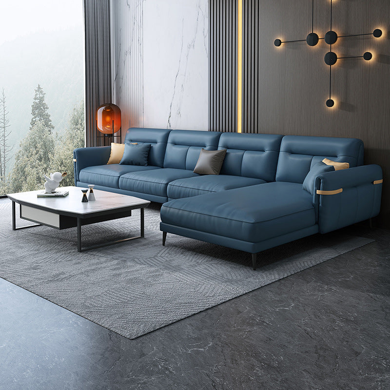 Stain-Resistant Sectionals,136" L Faux Leather Sectional with Chaise