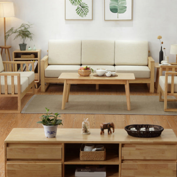 Scandinavian Solid Wood Coffee Table with 4 Legs Coffee Cocktail Table Clearhalo 'Coffee & Accent Tables' 'Coffee Tables' 'coffee_tables' 'furn' 'furn_coffee_tables' 'Furniture' 'Living Room Furniture' 5823159