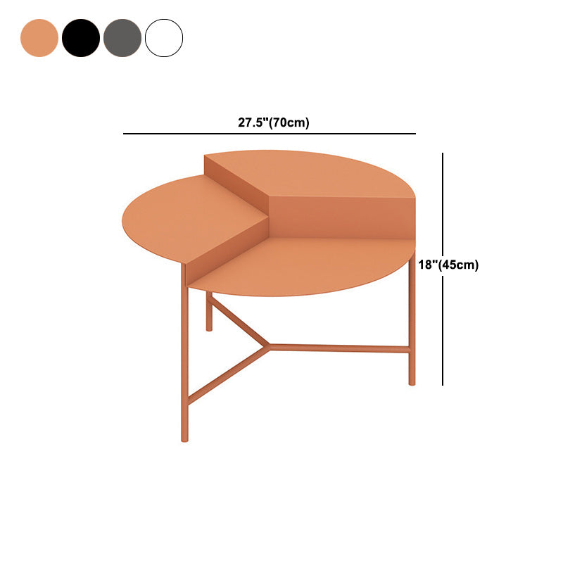 Mid-Century Modern Iron Cocktail Table with 3 Metal Legs and Round Top Clearhalo 'Coffee & Accent Tables' 'Coffee Tables' 'coffee_tables' 'furn' 'furn_coffee_tables' 'Furniture' 'Living Room Furniture' 5823195