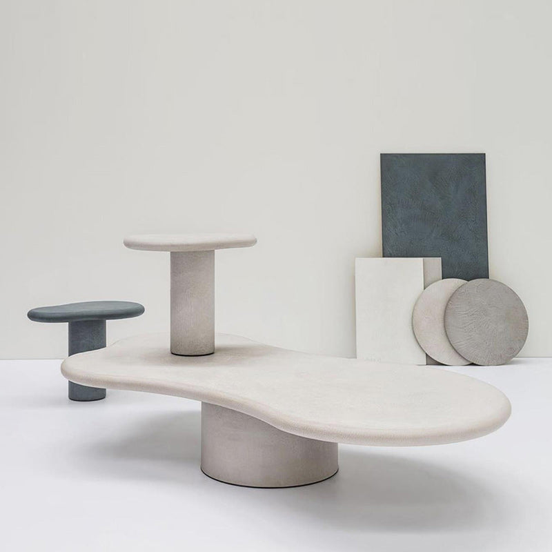 Mesa de centro con pedestal escandinavo, mesa de cóctel de madera de forma libre para sala de estar