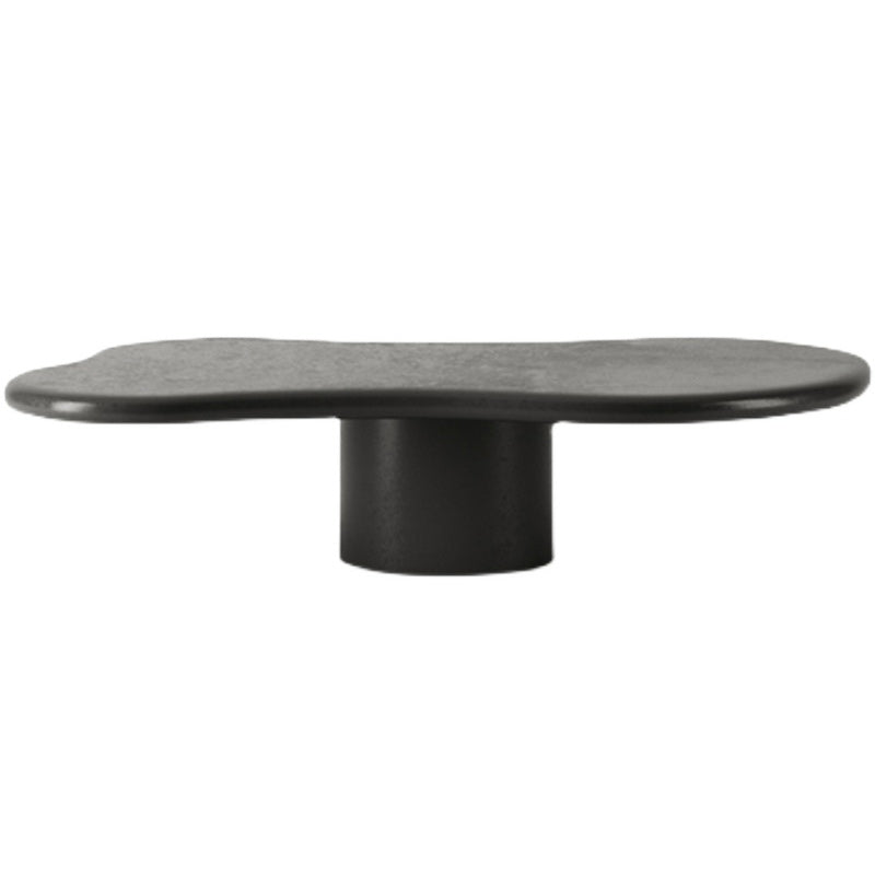 Mesa de centro con pedestal escandinavo, mesa de cóctel de madera de forma libre para sala de estar
