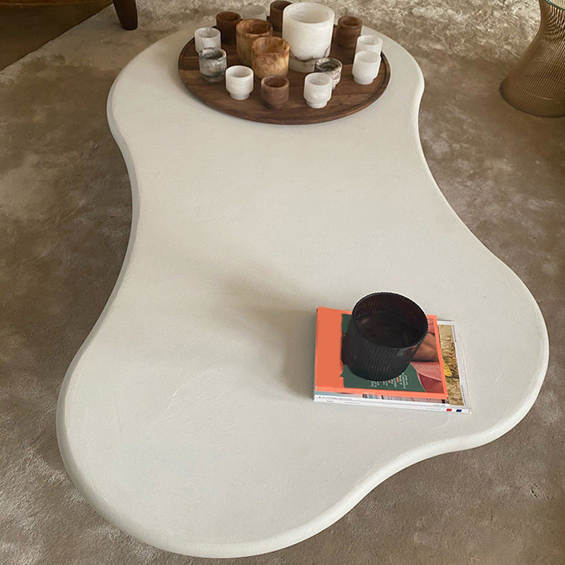 Mesa de centro con pedestal escandinavo, mesa de cóctel de madera de forma libre para sala de estar