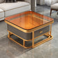 Mesa de centro de 17,72" de alto estilo Glam, mesa de cóctel con estructura metálica y 2 mesas de centro nido