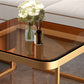 Mesa de centro de 17,72" de alto estilo Glam, mesa de cóctel con estructura metálica y 2 mesas de centro nido