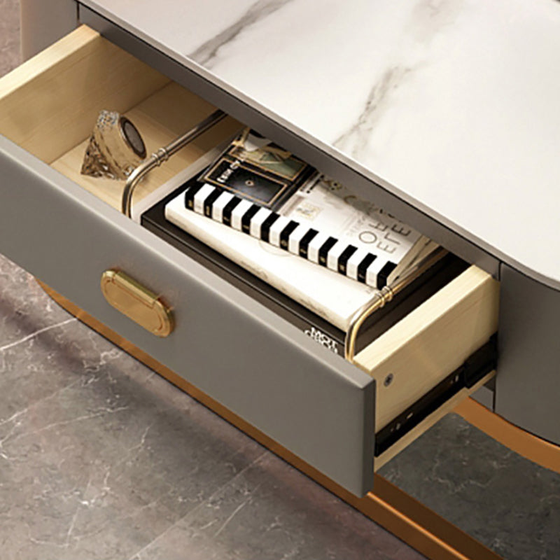 Mesa de centro de 17,72" de alto estilo Glam, mesa de cóctel con estructura metálica y 2 mesas de centro nido