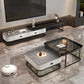 Mesa de centro de 17,72" de alto estilo Glam, mesa de cóctel con estructura metálica y 2 mesas de centro nido