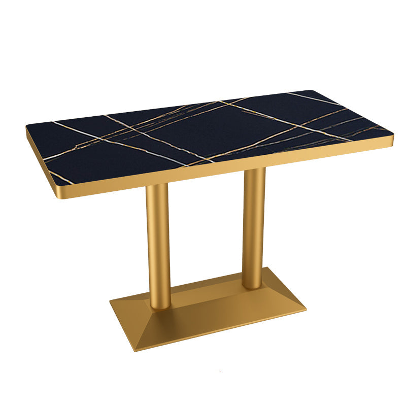 29.53" Tall Glam Style Coffee Cocktail Table Metal Pedestal Coffee Table Black Rectangular Clearhalo 'Coffee & Accent Tables' 'Coffee Tables' 'coffee_tables' 'furn' 'furn_coffee_tables' 'Furniture' 'Living Room Furniture' 5823283