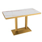 29.53" Tall Glam Style Coffee Cocktail Table Metal Pedestal Coffee Table White Rectangular Clearhalo 'Coffee & Accent Tables' 'Coffee Tables' 'coffee_tables' 'furn' 'furn_coffee_tables' 'Furniture' 'Living Room Furniture' 5823284