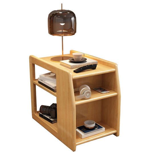 Tavolo laterale in legno/ardesia moderno in legno/ardesia da 20,5 "tavolo da estremità alto con ripiani