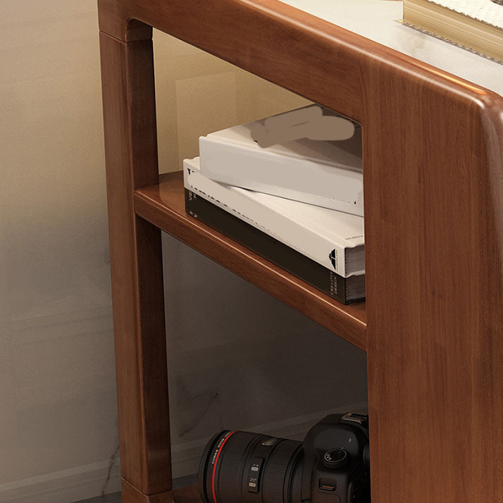 Tavolo laterale in legno/ardesia moderno in legno/ardesia da 20,5 "tavolo da estremità alto con ripiani