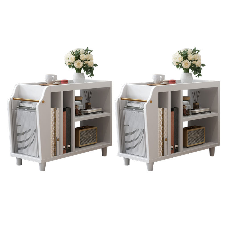 Tavolo da parte superiore del vassoio da 20,5 "Tavolo laterale superiore a 4 gambe in legno Tavolino