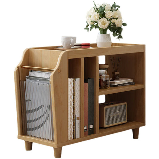 Tavolo da parte superiore del vassoio da 20,5 "Tavolo laterale superiore a 4 gambe in legno Tavolino