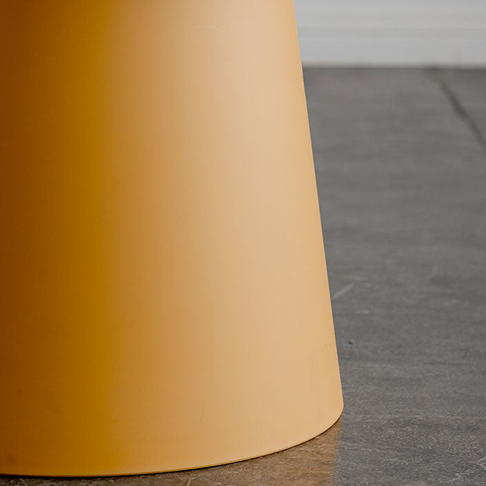 Contemporary Wooden Round Top Table Acrylic Pedestal End Table