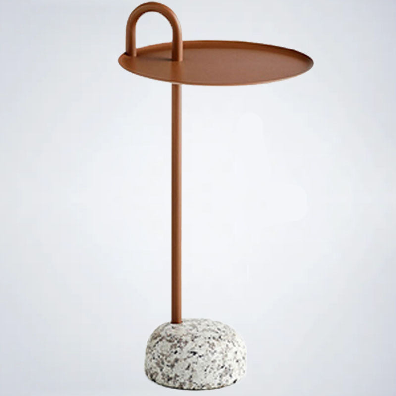 27,75 "de haut de table ronde en acier rond Tableau de la table de piédestal en pierre