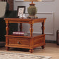 23.6" Tall Square Wood Top Side Table Brown 4 Legs End Table with Storage Light Brown 1 Clearhalo 'Coffee & Accent Tables' 'End & Side Tables' 'end_side_tables' 'furn' 'furn_end_side_tables' 'Furniture' 'Living Room Furniture' 5823576