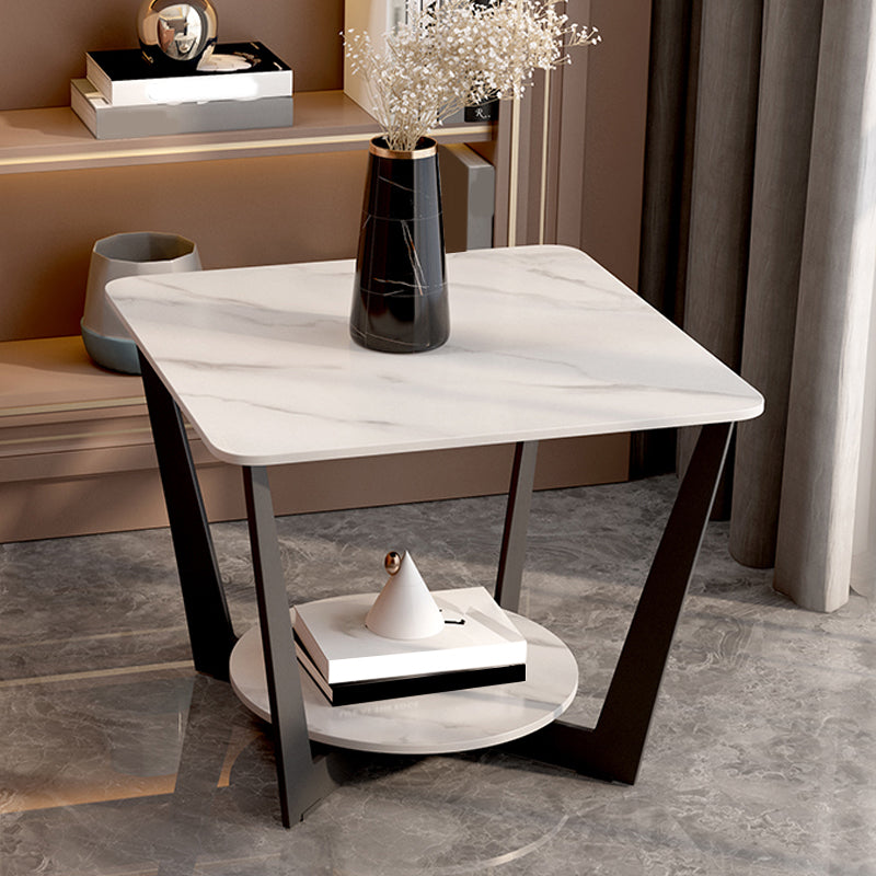 Table de la pizarra de las patas de la pizarra Tabla de extremo cuadrado moderno con almacenamiento