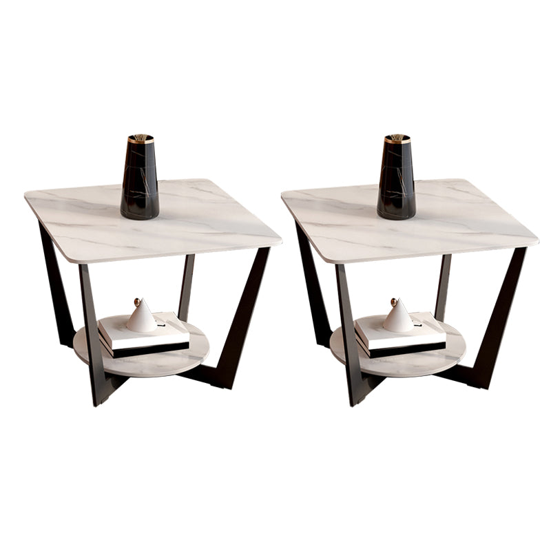 Table de la pizarra de las patas de la pizarra Tabla de extremo cuadrado moderno con almacenamiento