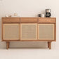 Contemporary 31.5"all Natural Wooden Cabinet, Rectangle Accent Cabinet with Drawers