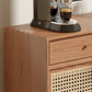Contemporary 31.5"all Natural Wooden Cabinet, Rectangle Accent Cabinet with Drawers