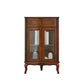 Mid-century Modern Brown Corner Cabinet, Wooden Accent Cabinet with Shelves Clearhalo 'Cabinets & Chests' 'cabinets_chests' 'furn' 'furn_cabinets_chests' 'Furniture' 'Living Room Furniture' 5826200