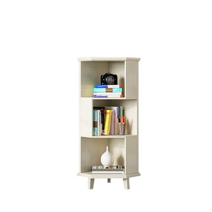 Coffre d'angle en bois marron / blanc, coffre d'accent de 15,75 "de large avec étagères