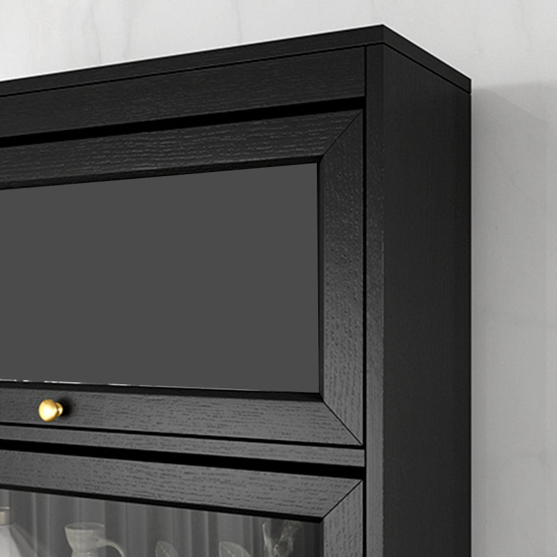 Armoire contemporaine à 2 tiroirs en bois noir, armoire à accent rectangle