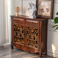 36.02"Tall 1- Door Wooden Cabinet, 2-drawer Rectangle Accent Cabinet Brown Clearhalo 'Cabinets & Chests' 'cabinets_chests' 'furn' 'furn_cabinets_chests' 'Furniture' 'Living Room Furniture' 5826245