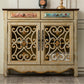 36.02"Tall 1- Door Wooden Cabinet, 2-drawer Rectangle Accent Cabinet Champagne Clearhalo 'Cabinets & Chests' 'cabinets_chests' 'furn' 'furn_cabinets_chests' 'Furniture' 'Living Room Furniture' 5826257