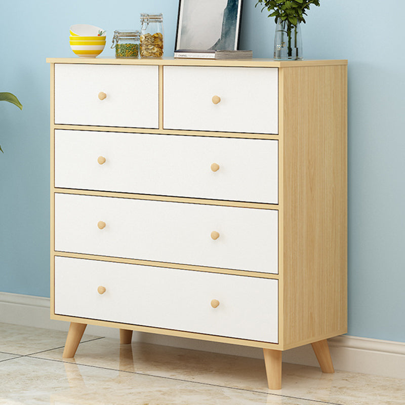 Contemporáneo 35.43 "Cofre de madera de alto, cofre de acento rectangular con cajones